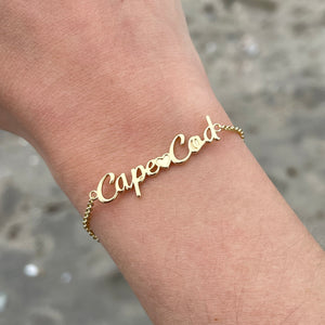 Dainty Cape Cod Script Bracelet - Capeology