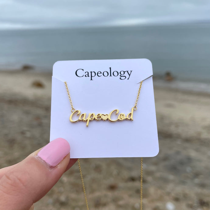 Dainty Cape Cod Script Necklace - Capeology