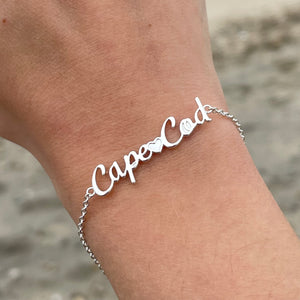 Dainty Cape Cod Script Bracelet - Capeology