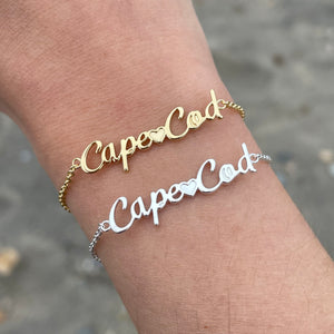 Dainty Cape Cod Script Bracelet - Capeology