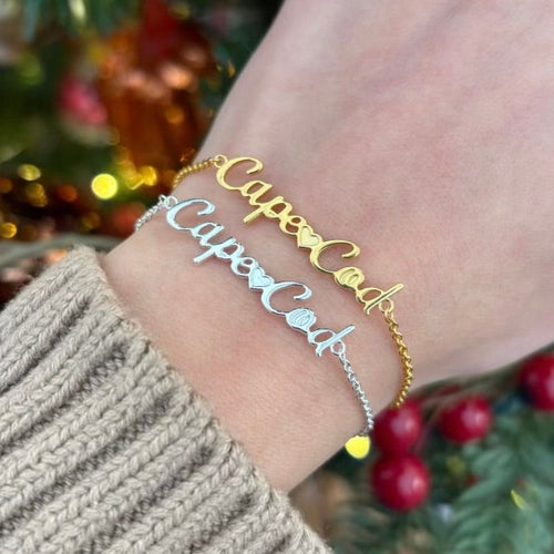 Dainty Cape Cod Script Bracelet - Capeology