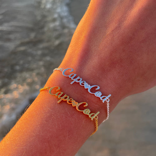 Dainty Cape Cod Script Bracelet