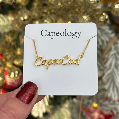 Dainty Cape Cod Script Necklace - Capeology
