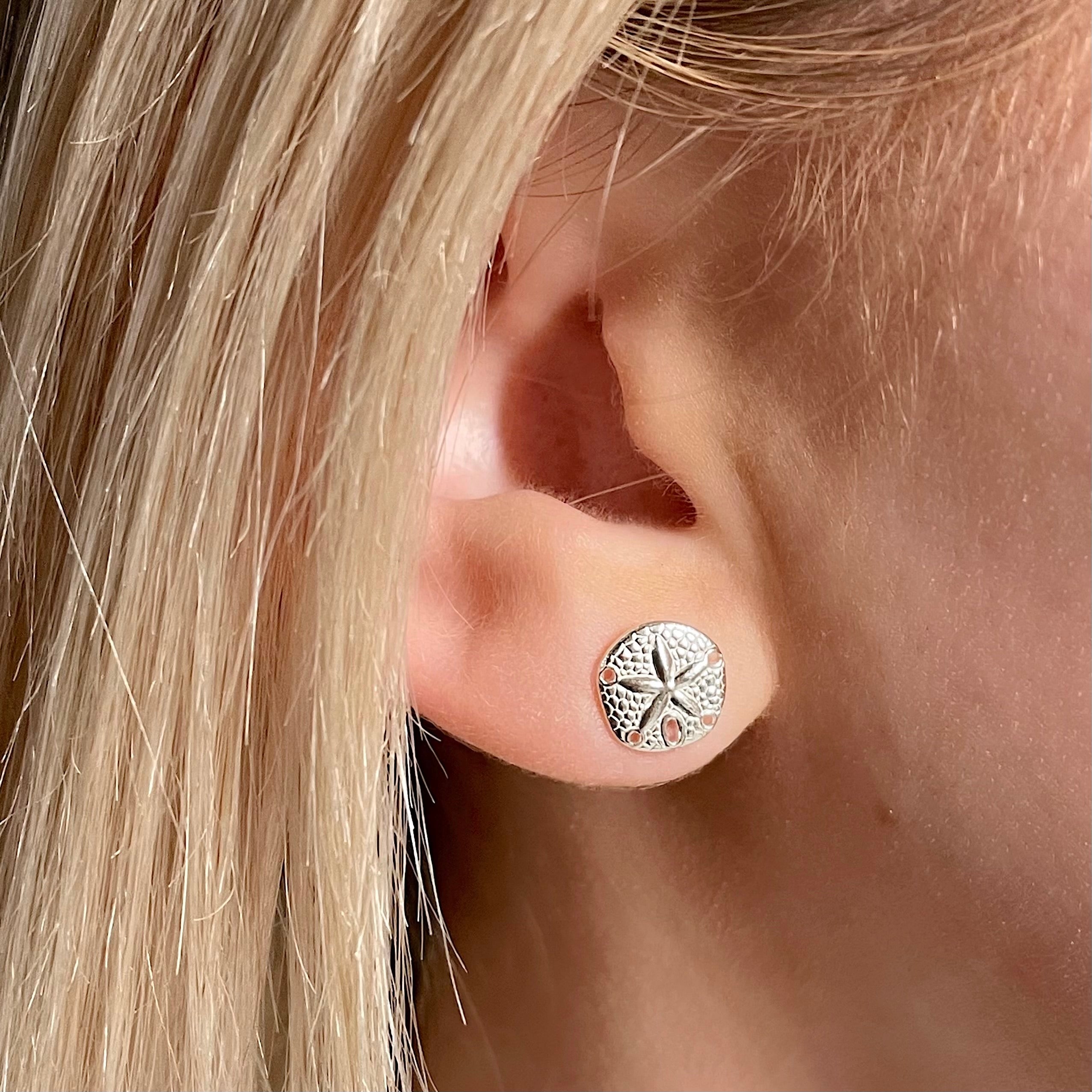 Capeology Sand Dollar Earrings Silver